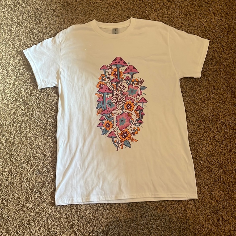 Skeleton and mushroom women’s T-shirt